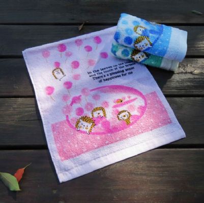 可愛刺蝟印花毛巾